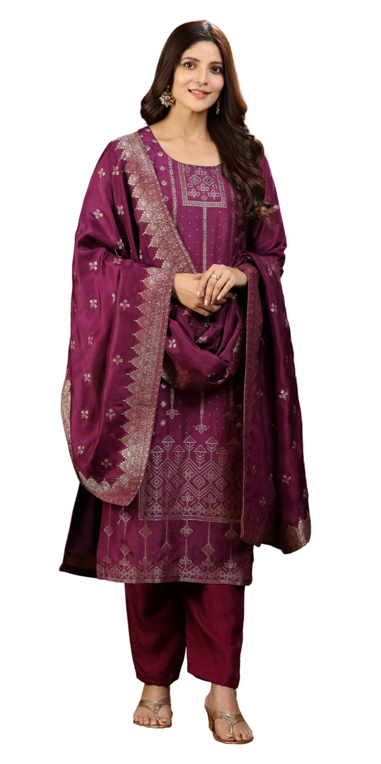 Indian Ladies Suits - Ladies embroidered suit wholesaler